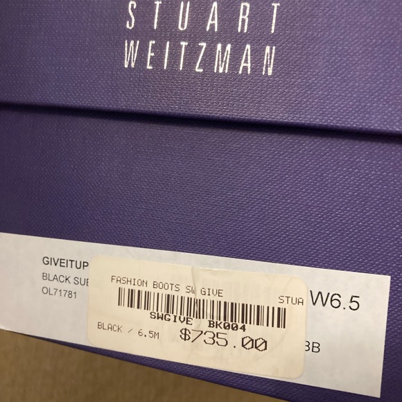 Stuart Weitzman Black Suede High Heel Boots Size 6.5M - Picture 6 of 6